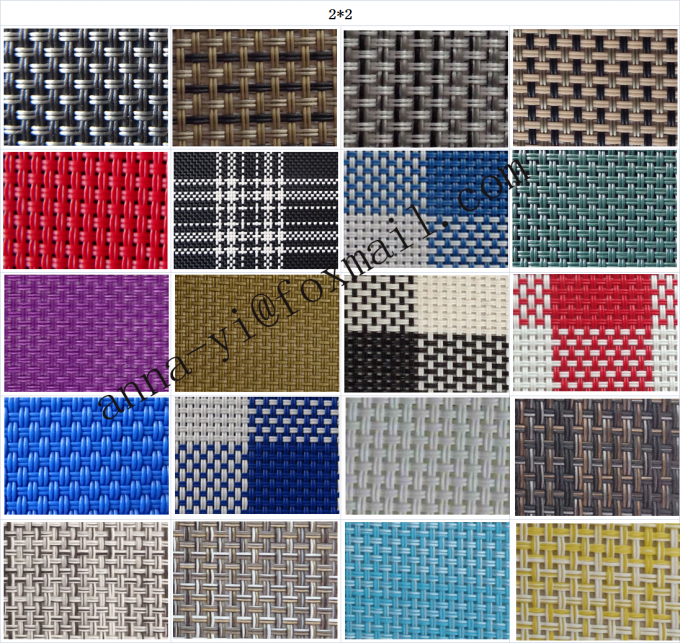 Blue white grid color 2*2 wires textilene UV Fabric patio furniture webbing 0
