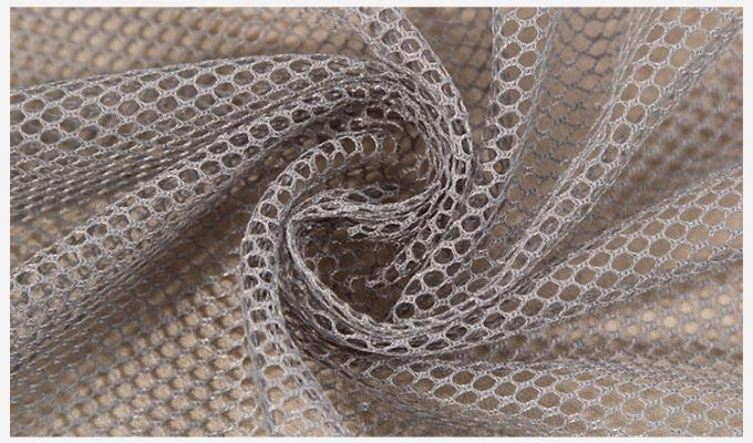 Grey/Black 100% polyester 68D warp knitted hexagonal mesh cloth for bag pocket T shirt sportswear mesh fabric 3