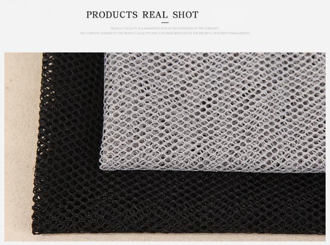 Grey/Black 100% polyester 68D warp knitted hexagonal mesh cloth for bag pocket T shirt sportswear mesh fabric 0
