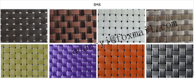 white color Textilene® fabric 8X8 wires PVC coated woven mesh UV fabrics 61'' 1