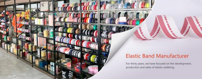 Logo Jacquard Woven Elastic Band for Pants and Sportswear Knitting Elastic Band Tape 1