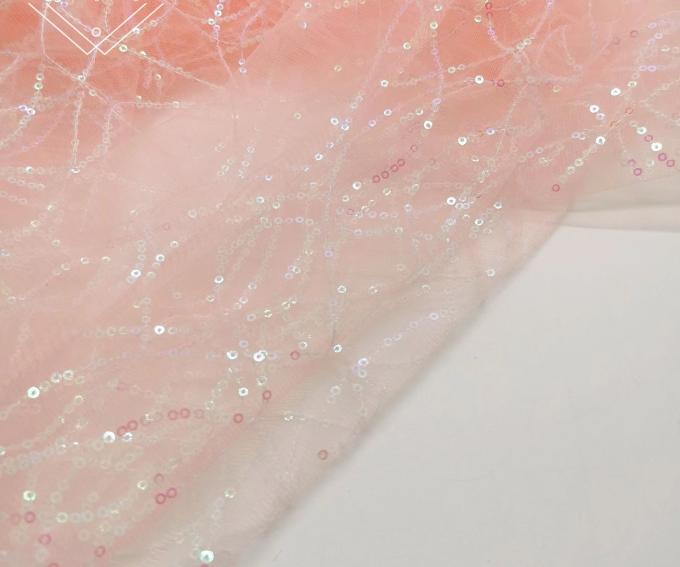 Shiny piece of gauze fabrics wedding dress embroidery fabrics 8